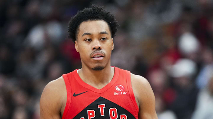 Apr 12, 2026; Toronto, Ontario, CAN; Toronto Raptors Scottie Barnes (4) during the first half against the Brooklyn Nets at Scotiabank Arena. Mandatory Credit: Kevin Sousa-Imagn Images Apr 12, 2026; Toronto, Ontario, CAN; Toronto Raptors Scottie Barnes (4) during the first half against the Brooklyn Nets at Scotiabank Arena. Mandatory Credit: Kevin Sousa-Imagn Images