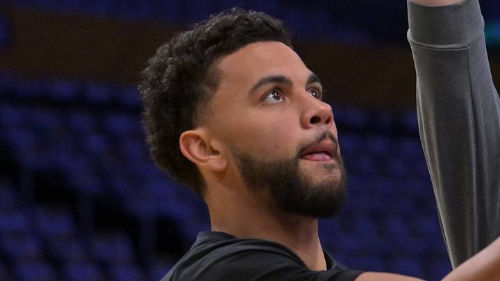 May 9, 2026; Los Angeles, California, USA; Oklahoma City Thunder guard Ajay Mitchell (25) warms up prior to game three of the second round of the 2026 NBA Playoffs against the Los Angeles Lakers at Crypto.com Arena. Mandatory Credit: Jayne Kamin-Oncea-Imagn Images