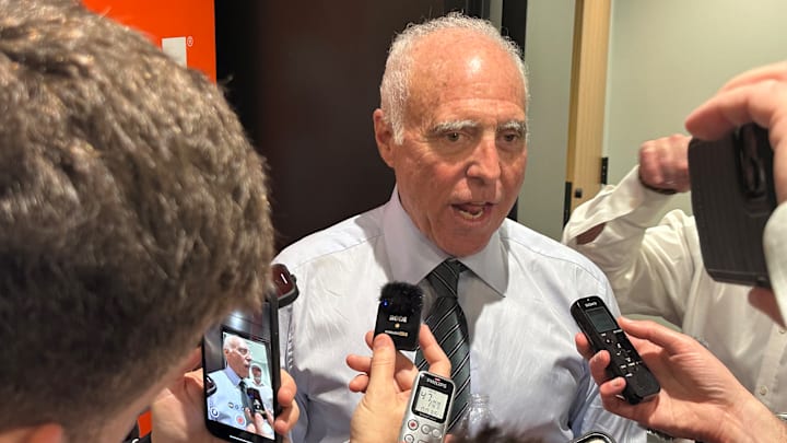 Eagles owner Jeffrey Lurie holds court after the Eagles beat the Kansas City Chiefs, 40-22, in Super Bowl LIX. Eagles owner Jeffrey Lurie holds court after the Eagles beat the Kansas City Chiefs, 40-22, in Super Bowl LIX.