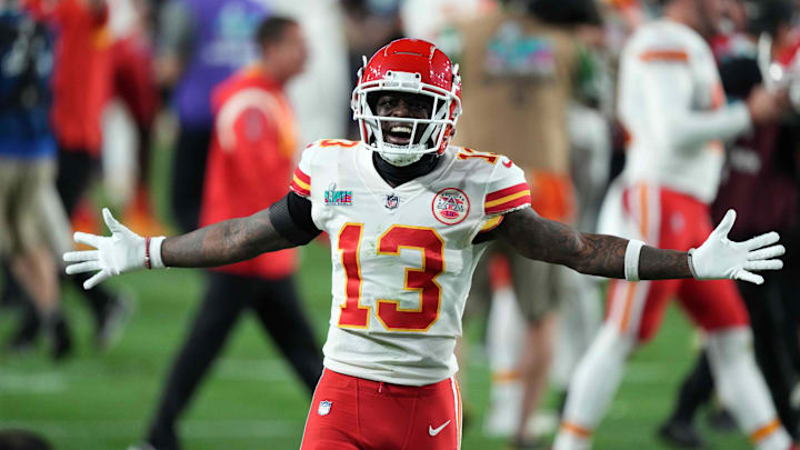 Feb 12, 2023; Glendale, Arizona, US; Kansas City Chiefs safety Nazeeh Johnson (13) during Super Bowl LVII at State Farm Stadium. Mandatory Credit: Joe Camporeale-USA TODAY Sports