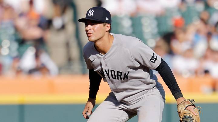 Jun 22, 2026; Detroit, Michigan, USA; New York Yankees shortstop Anthony Volpe (11) in the field in the first inning against the Detroit Tigers at Comerica Park. Mandatory Credit: Rick Osentoski-Imagn Images Jun 22, 2026; Detroit, Michigan, USA; New York Yankees shortstop Anthony Volpe (11) in the field in the first inning against the Detroit Tigers at Comerica Park. Mandatory Credit: Rick Osentoski-Imagn Images