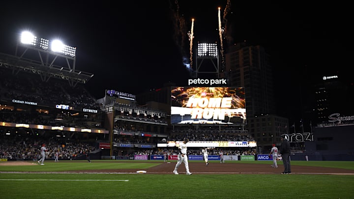 A home run display on the video board at San Diego's Petco Park. The venue was named second-best in one online ranking of pregame destinations in MLB. A home run display on the video board at San Diego's Petco Park. The venue was named second-best in one online ranking of pregame destinations in MLB.