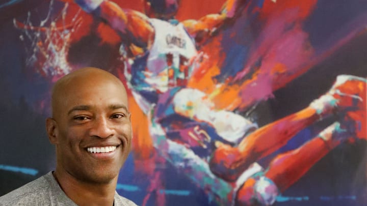 Vince Carter at his annual Vince Carter Youth Basketball Academy camp at Mainland High School.