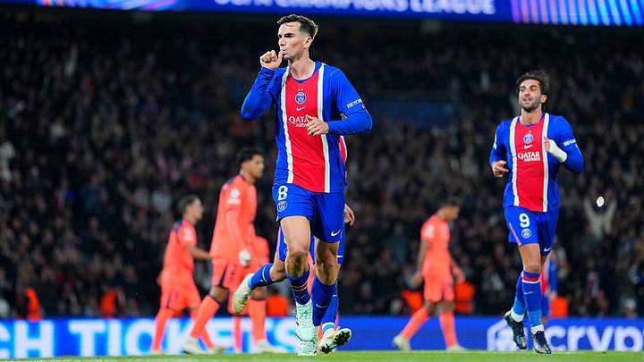 Fabián Ruiz celebra su gol con el PSG en el triunfo sobre el Barcelona en la Champions League. Fabián Ruiz celebra su gol con el PSG en el triunfo sobre el Barcelona en la Champions League.