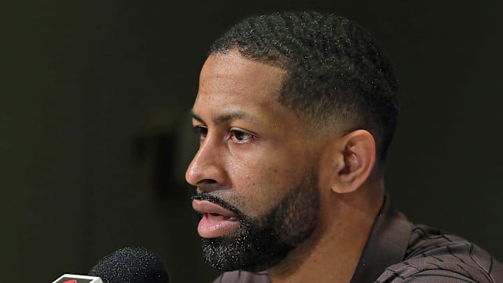 Cleveland Browns general manager Andrew Berry responds to questions during Deshaun Watson's introductory press conference Cleveland Browns general manager Andrew Berry responds to questions during Deshaun Watson's introductory press conference