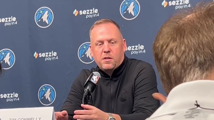 Timberwolves President of Basketball Operations Tim Connelly speaks Sept. 30 ahead of the 2024-25 season starting. 