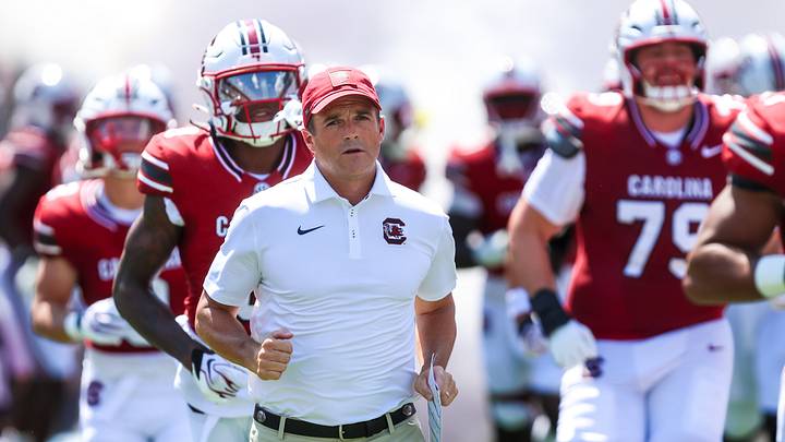 Sep 5, 2026; Columbia, South Carolina, USA;  South Carolina Gamecocks head coach Shane Beamer leads his team onto the field before their game against the Kent State Golden Flashes at Williams-Brice Stadium.  Mandatory Credit: Jeff Blake-Imagn Images