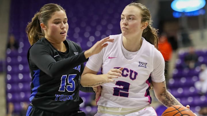 TCU's Madison Conner in the game last week against BYU. The Horned Frogs moved up to No. 10 in the AP Top 25 Poll this week. TCU's Madison Conner in the game last week against BYU. The Horned Frogs moved up to No. 10 in the AP Top 25 Poll this week.