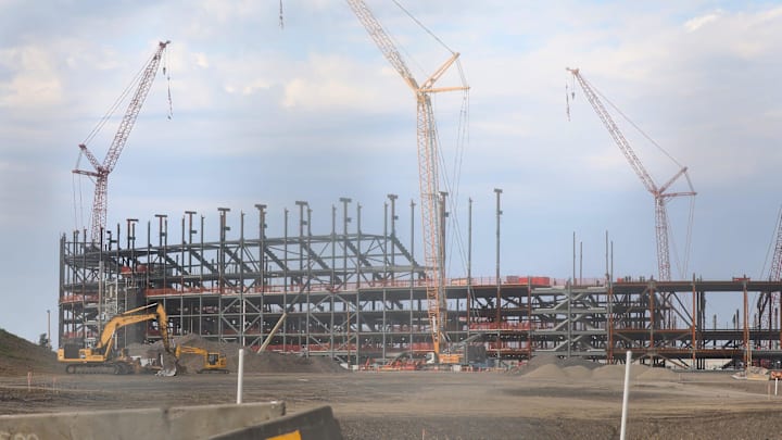 The Buffalo Bills new stadium is being built across from the current one, Highmark Stadium in Orchard Park
