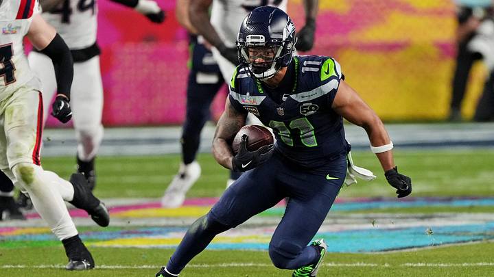 Seattle Seahawks wide receiver Jaxon Smith-Njigba (11) runs the ball during the third quarter against the New England Patriots in Super Bowl LX at Levi's Stadium. Mandatory Credit: Cary Edmondson-Imagn Images Seattle Seahawks wide receiver Jaxon Smith-Njigba (11) runs the ball during the third quarter against the New England Patriots in Super Bowl LX at Levi's Stadium. Mandatory Credit: Cary Edmondson-Imagn Images