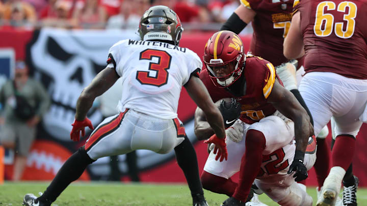 The Buccaneers are home favorites to the Commanders in their Wild-Card Weekend matchup.