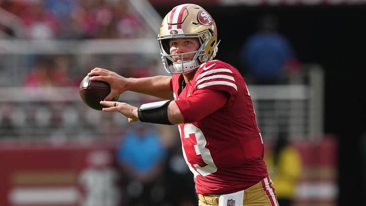 Oct 4, 2026; Santa Clara, California, USA; San Francisco 49ers quarterback Brock Purdy (13) throws a pass against the Denver Broncos during the fourth quarter at Levi's Stadium. Mandatory Credit: Darren Yamashita-Imagn Images Oct 4, 2026; Santa Clara, California, USA; San Francisco 49ers quarterback Brock Purdy (13) throws a pass against the Denver Broncos during the fourth quarter at Levi's Stadium. Mandatory Credit: Darren Yamashita-Imagn Images