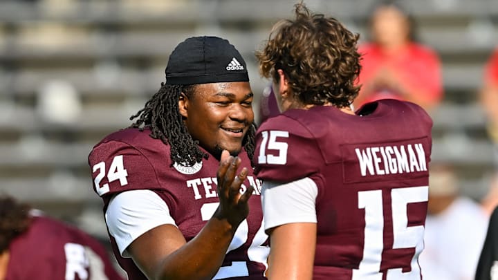 Sep 2, 2023; College Station, Texas, USA; Texas A&M Aggies quarterback Conner Weigman (15)