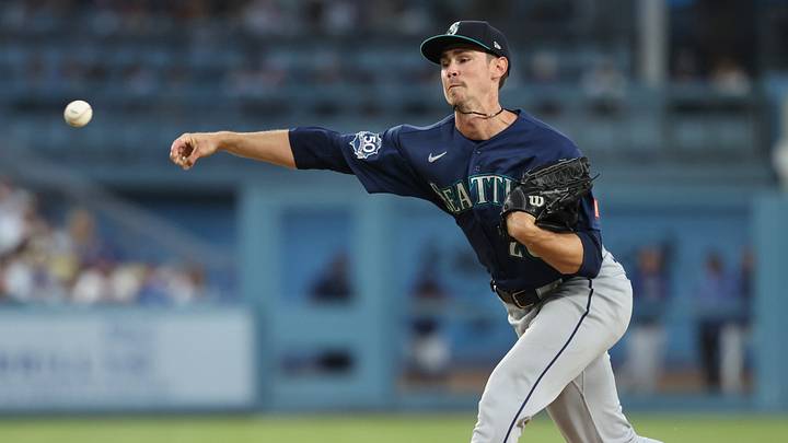 Jul 29, 2026; Los Angeles, California, USA; Seattle Mariners pitcher Emerson Hancock (26) throws during the first inning against the Los Angeles Dodgers at Dodger Stadium. Mandatory Credit: Kiyoshi Mio-Imagn Images Jul 29, 2026; Los Angeles, California, USA; Seattle Mariners pitcher Emerson Hancock (26) throws during the first inning against the Los Angeles Dodgers at Dodger Stadium. Mandatory Credit: Kiyoshi Mio-Imagn Images