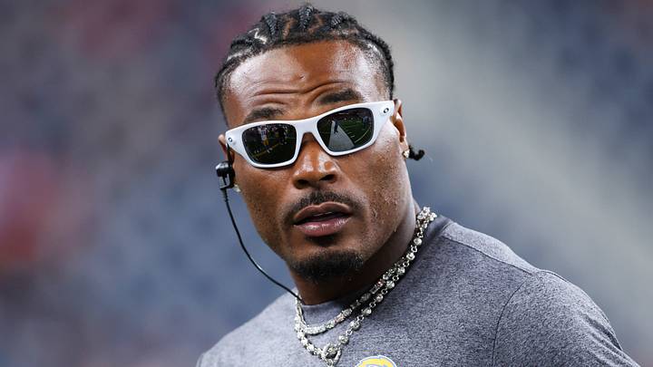 Aug 13, 2026; Houston, Texas, USA;  Los Angeles Chargers linebacker Denzel Perryman (6) on the sideline during the fourth quarter against the Houston Texans at Reliant Stadium. Mandatory Credit: Troy Taormina-Imagn Images
