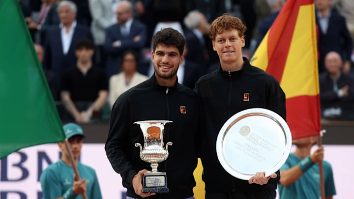 Carlos Alcaraz defeated Jannik Sinner in straight sets in the Italian Open final.