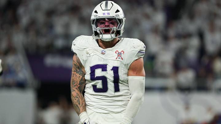 Minnesota Vikings linebacker Blake Cashman celebrates after a play against the Detroit Lions. Minnesota Vikings linebacker Blake Cashman celebrates after a play against the Detroit Lions.