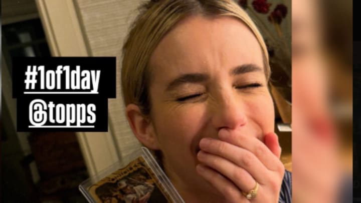 Emma Roberts Pulling A 1/1 Jackson Holliday Card Emma Roberts Pulling A 1/1 Jackson Holliday Card