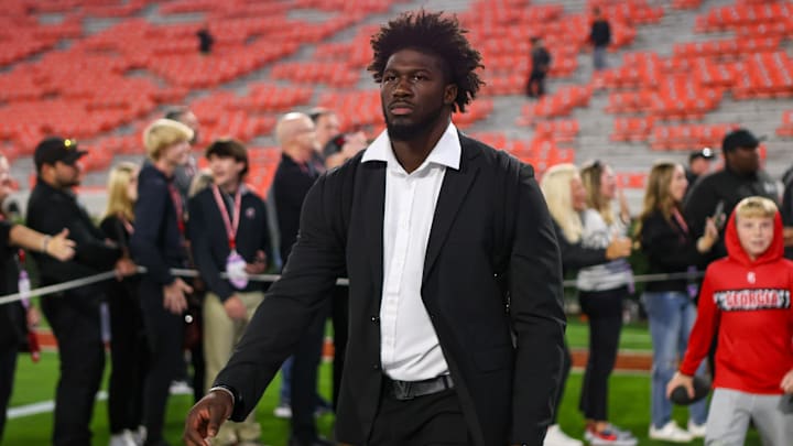 Nov 16, 2024; Athens, Georgia, USA; Georgia Bulldogs Georgia Bulldogs linebacker Jalon Walker (11) walks into Sanford Stadium before a game against the Tennessee Volunteers.