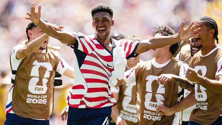 Alex Freeman celebrates his goal against Australia during the 2026 World Cup. Alex Freeman celebrates his goal against Australia during the 2026 World Cup.