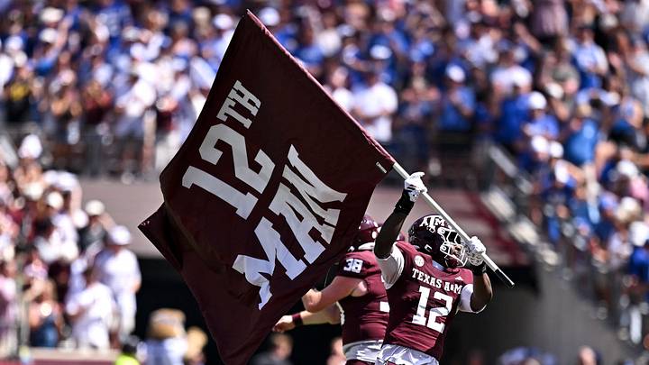 Sep 19, 2026; College Station, Texas, USA; Texas A&M Aggies defensive end Nana Boadi-Owusu (12) runs out with the 12th Man flag prior to the game against the Kentucky Wildcats at Kyle Field. Mandatory Credit: Maria Lysaker-Imagn Images Sep 19, 2026; College Station, Texas, USA; Texas A&M Aggies defensive end Nana Boadi-Owusu (12) runs out with the 12th Man flag prior to the game against the Kentucky Wildcats at Kyle Field. Mandatory Credit: Maria Lysaker-Imagn Images