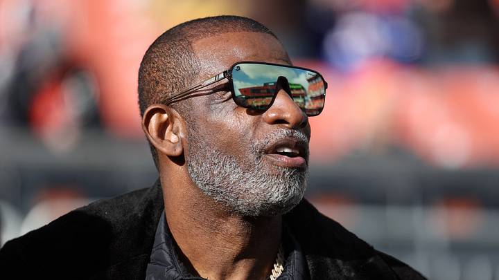 Dec 21, 2025; Cleveland, Ohio, USA; Legendary football and baseball player and father of Cleveland Browns quarterback Shedeur Sanders, Deion Sanders on the sidelines prior to a game against the Buffalo Bills at Huntington Bank Field. Mandatory Credit: Scott Galvin-Imagn Images Dec 21, 2025; Cleveland, Ohio, USA; Legendary football and baseball player and father of Cleveland Browns quarterback Shedeur Sanders, Deion Sanders on the sidelines prior to a game against the Buffalo Bills at Huntington Bank Field. Mandatory Credit: Scott Galvin-Imagn Images