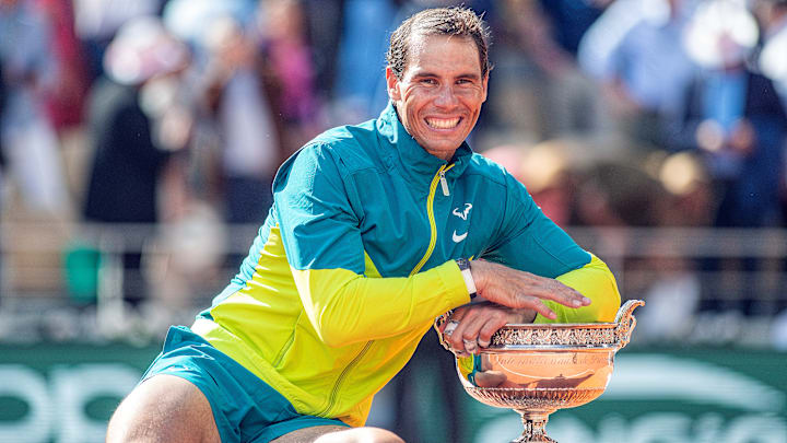 Rafael Nadal tras ganar su último Roland Garros, en 2022