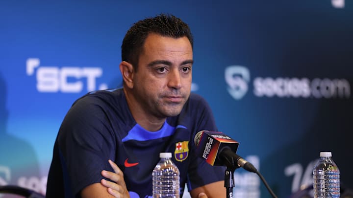 Xavi en rueda de prensa