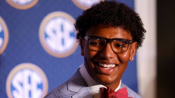 Ole Miss Rebels quarterback Trinidad Chambliss (6) speaks to the press during SEC Football Kickoff Media Day at the Tampa Marriott. Ole Miss Rebels quarterback Trinidad Chambliss (6) speaks to the press during SEC Football Kickoff Media Day at the Tampa Marriott.