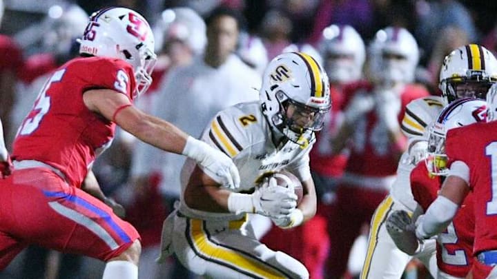 BYU-bound RB Kingston Keanaaina breaks free momentarily while leading Saint Francis to a 27-13 win at St. Ignatius in San Francisco on Oct. 18, 2024; The two teams will meet again Nov. 22 for the CCS Open Division crown after first-round wins on Friday