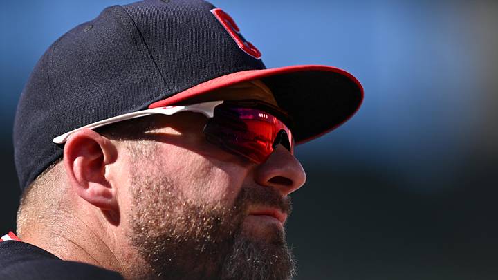 Sep 7, 2026: Cleveland Guardians manager Stephen Vogt (12) watches his team play against the Baltimore Orioles in the seventh inning at Oriole Park at Camden Yards. Credit: Jamie Sabau-Imagn Images