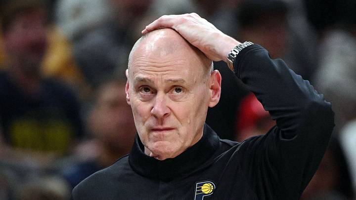 Mar 25, 2026; Indianapolis, Indiana, USA; Indiana Pacers head coach Rick Carlisle reacts to a call during the second quarter against the Los Angeles Lakers at Gainbridge Fieldhouse. Mandatory Credit: Marc Lebryk-Imagn Images