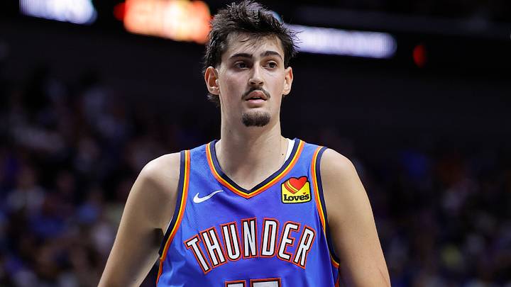 Oct 6, 2026; Tulsa, Oklahoma, USA; Oklahoma City Thunder center Aday Mara (15) stands during the first half of a preseason game against the New Orleans Pelicans at BOK Center. Mandatory Credit: Alonzo Adams-Imagn Images
