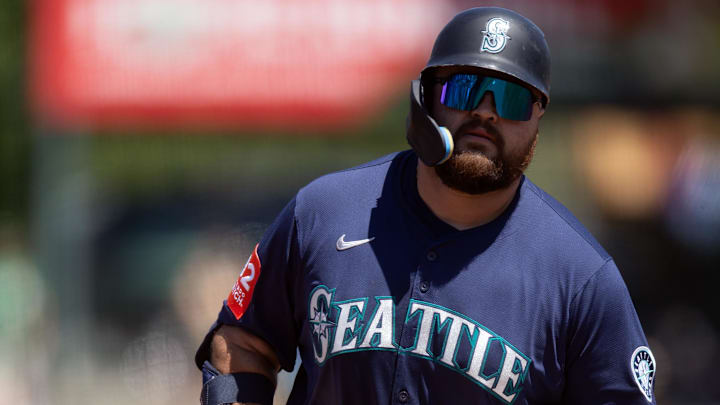 Seattle Mariners first baseman Rowdy Tellez runs after hitting a three-run home run against the Athletics on May 7 at Sutter Health Park. Seattle Mariners first baseman Rowdy Tellez runs after hitting a three-run home run against the Athletics on May 7 at Sutter Health Park.