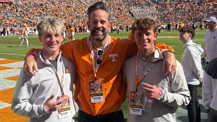 Ford Fehling (right) with his family on the Tennessee vs. Alabama visit. Ford Fehling (right) with his family on the Tennessee vs. Alabama visit.