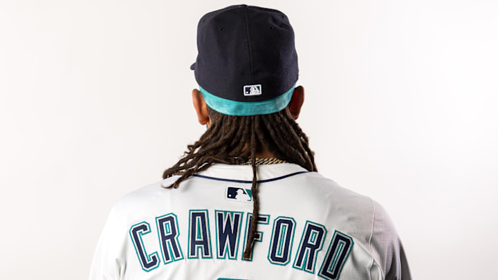 Seattle Mariners infielder J.P. Crawford poses for a portrait during media day at Peoria Sports Complex on Feb. 20.