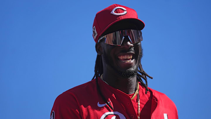 Cincinnati Reds shortstop Elly De La Cruz (44) reacts
