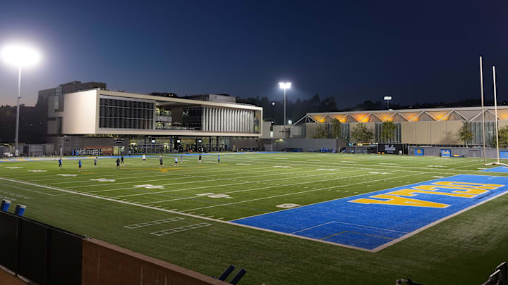 Nov 20, 2024; Los Angeles, California, USA; A general overall view of the Wasserman Football Center on the campus of UCLA. Mandatory Credit: Kirby Lee-Imagn Images Nov 20, 2024; Los Angeles, California, USA; A general overall view of the Wasserman Football Center on the campus of UCLA. Mandatory Credit: Kirby Lee-Imagn Images