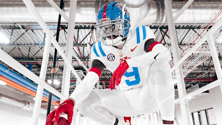 Ole Miss cornerback Trey Amos wearing the Rebels' uniform combination for this weekend's game against Florida. Ole Miss cornerback Trey Amos wearing the Rebels' uniform combination for this weekend's game against Florida.