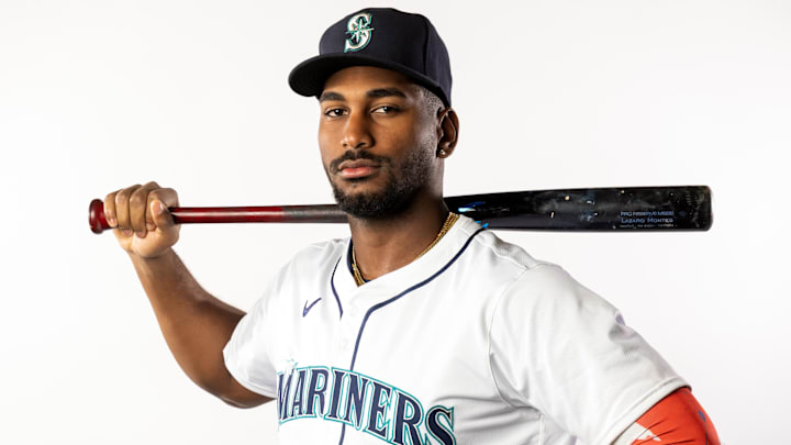 Seattle Mariners outfielder Lazaro Montes poses for a portrait during photo day on Feb. 20 at Peoria Sports Complex.