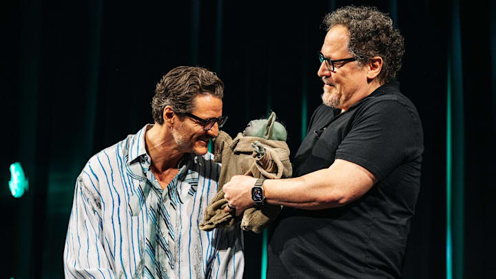 Star Wars Celebration Japan The Mandalorian and Grogu panel with Pedro Pascal and Jon Favreau with Grogu. Image Credit: StarWars.com
