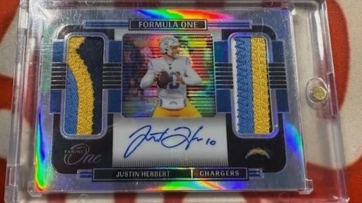 A Justin Herbert Panini One Formula One Patch Auto is just one of the epic cards at auction.