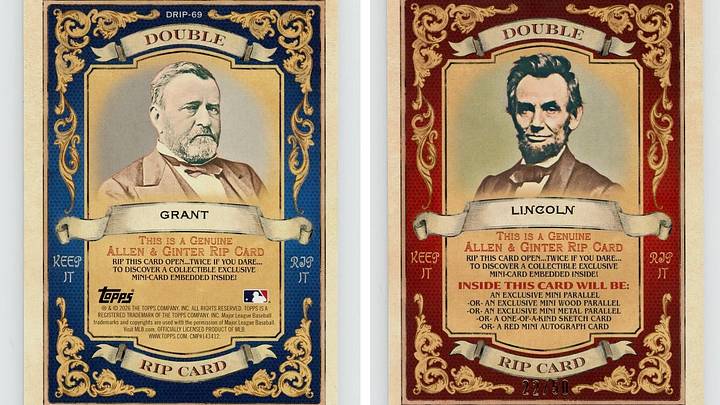 Abraham Lincoln and Ulysses S. Grant's Double Rip Card is one of the more intriguing non-sports hits to surface.