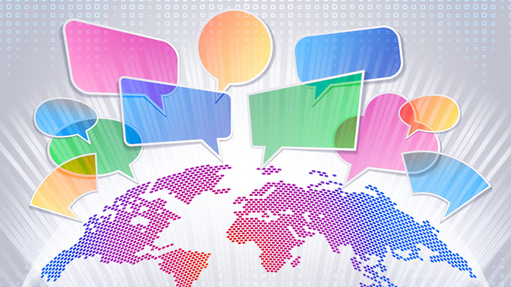 Speech bubbles not to scale.