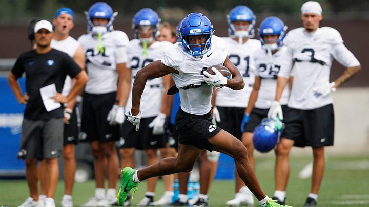 BYU wide receiver Legend Glasker at Fall Camp