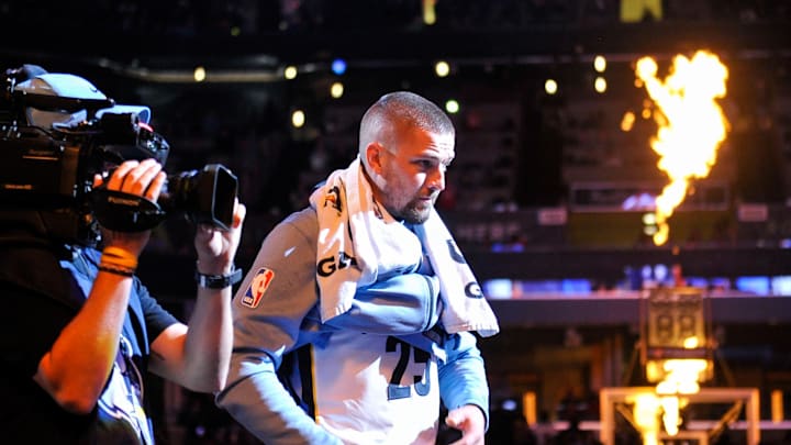 Memphis Grizzlies forward Chandler Parsons (25) before the game against the Golden State Warriors at FedExForum. 