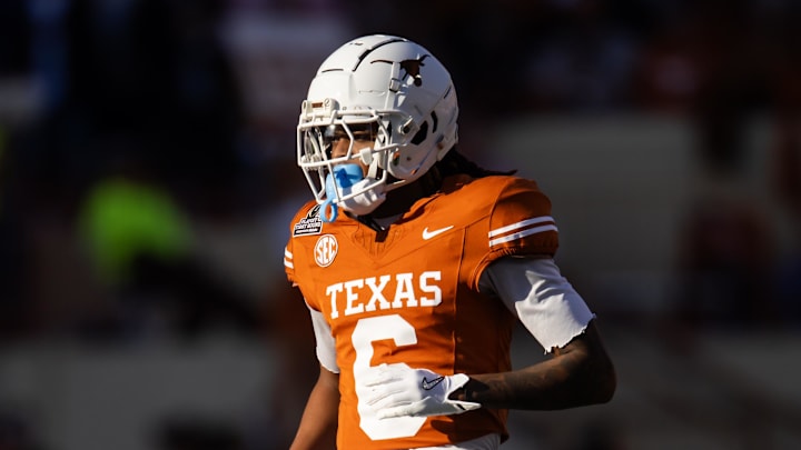 Texas Longhorns defensive back Kobe Black against the Clemson Tigers during the CFP National playoff first round at Darrell K Royal-Texas Memorial Stadium.