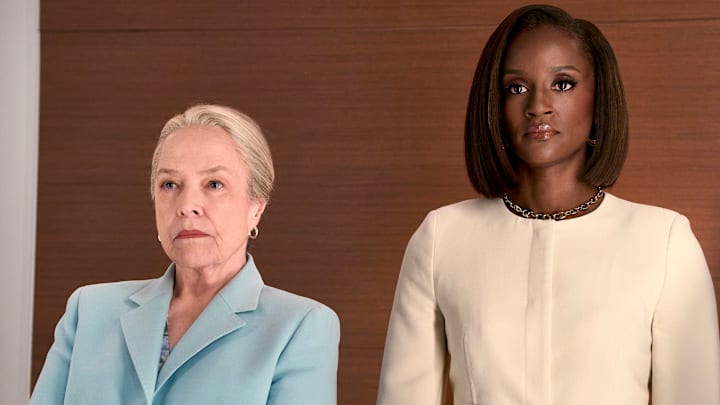 “Matty Matlock” -- CBS Original Series MATLOCK, scheduled to air on Thursday, April 23 (9:01-11:00 PM, ET/PT). Pictured (L-R): Kathy Bates as “Madeline Matlock” and Skye P. Marshall as “Olympia Lawrence"