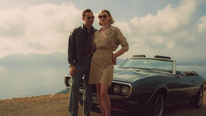 Joan - Episode Two  Frank Dillane as Boisie and Sophie Turner as Joan -- Photo: ITV -- © 2024 Snowed-In Productions. All Rights Reserved.