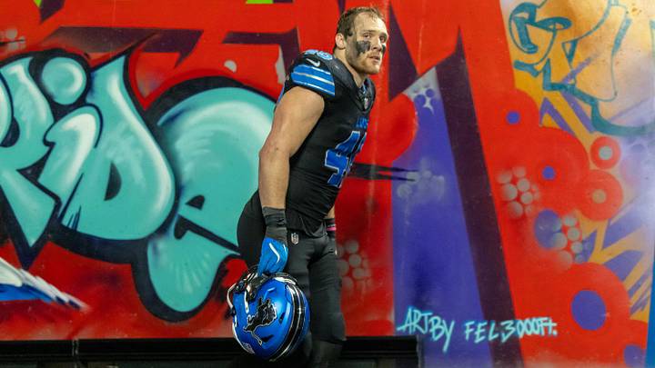 Jan 5, 2025; Detroit, Michigan, USA; Detroit Lions linebacker Jack Campbell (46) walks up the tunnel after the game against the Minnesota Vikings at Ford Field. Mandatory Credit: David Reginek-Imagn Images Jan 5, 2025; Detroit, Michigan, USA; Detroit Lions linebacker Jack Campbell (46) walks up the tunnel after the game against the Minnesota Vikings at Ford Field. Mandatory Credit: David Reginek-Imagn Images